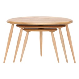 Ercol Pebble Nest Of Tables, Round, Ash Wood - Barker & Stonehouse - thumbnail 4