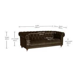 Ullswater 3.5 Seater Chesterfield Sofa, Green Velvet - Barker & Stonehouse - thumbnail 4