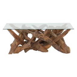 Whinfell Rectangular Coffee Table, Brown Glass - Barker & Stonehouse - thumbnail 3