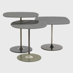 Kartell Thierry Set 3 Side Tables H40+H45+H50 Grey Glass - Barker & Stonehouse - thumbnail 4
