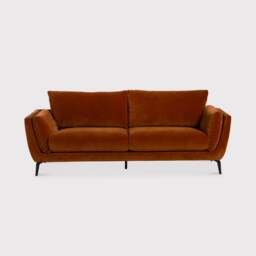 Boone 3 Seater Sofa, Orange Velvet - Barker & Stonehouse