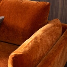 Boone 3 Seater Sofa, Orange Velvet - Barker & Stonehouse - thumbnail 4