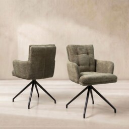 Odine Swivel Dining Chair, Green Velvet - Barker & Stonehouse