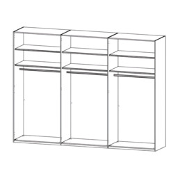 Kacey 6 Door Wardrobe 2 Glass Doors H235Cm, Grey Wood - Barker & Stonehouse - thumbnail 4