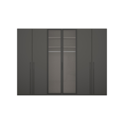 Kacey 6 Door Wardrobe 2 Glass Doors H235Cm, Grey Wood - Barker & Stonehouse - thumbnail 3