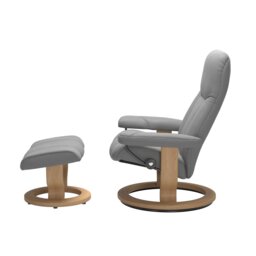 Stressless Consul Medium Recliner Chair & Stool, Grey Leather - Barker & Stonehouse - thumbnail 2