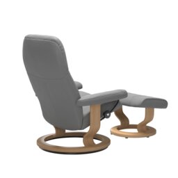 Stressless Consul Medium Recliner Chair & Stool, Grey Leather - Barker & Stonehouse - thumbnail 4