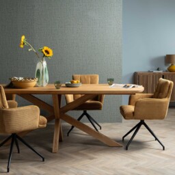 Odine Swivel Dining Chair With Arms, Yellow Velvet - Barker & Stonehouse - thumbnail 2