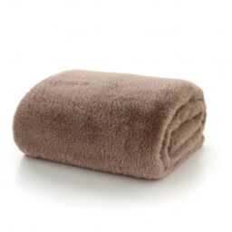 Truffle Faux Fur Throw Blanket, Brown Polyester - Barker & Stonehouse