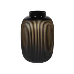 Black Ribbed Glass Vase - Barker & Stonehouse - thumbnail 1