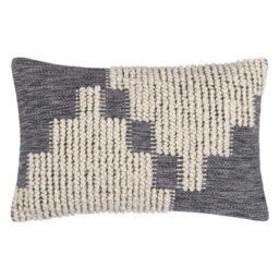 Charcoal Woven Knot Cushion, Square, Grey Cotton - Barker & Stonehouse