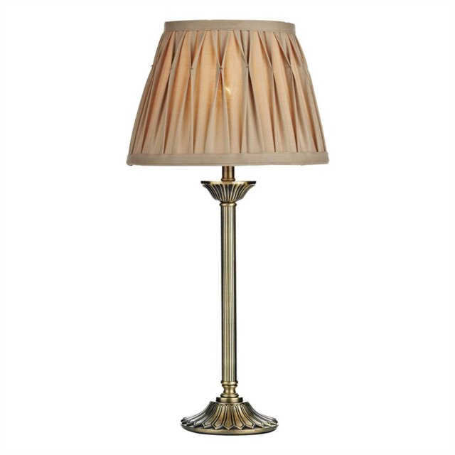 Slim Antique Brass Table Lamp, Gold Metal - Barker & Stonehouse