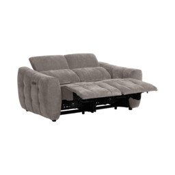 Montgomery 2 Power Seater & Headrest Recliner Sofa, Grey Fabric - Barker & Stonehouse - thumbnail 5