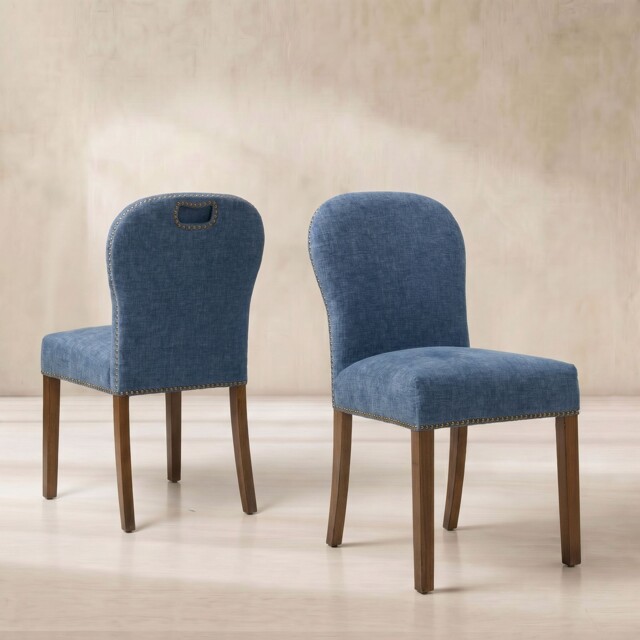 Gable Dining Chair, Blue Fabric - Barker & Stonehouse - image 1