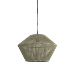 Sage Jute Pendant Light, Green Metal - Barker & Stonehouse