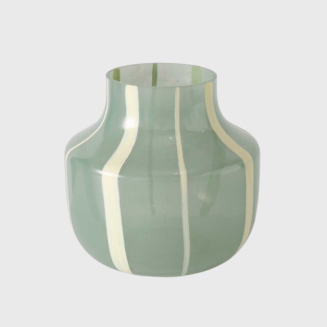 Green Striped Glass Vase - Barker & Stonehouse