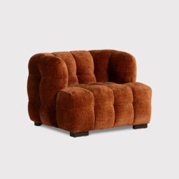 Lenor Textured Fabric Occasional Armchair, Orange Boucle - Barker & Stonehouse