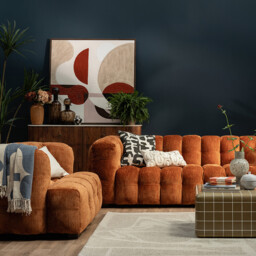 Lenor Textured Fabric Occasional Armchair, Orange Boucle - Barker & Stonehouse - thumbnail 2