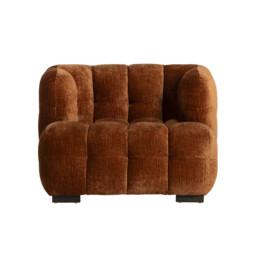 Lenor Textured Fabric Occasional Armchair, Orange Boucle - Barker & Stonehouse - thumbnail 3