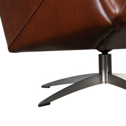 Bentley Swivel Armchair, Brown Leather - Barker & Stonehouse - thumbnail 5