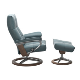 Stressless David Medium Signature Recliner Chair & Footstool Leather - Barker & Stonehouse - thumbnail 2