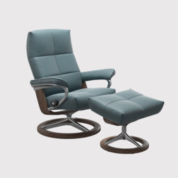 Stressless David Medium Signature Recliner Chair & Footstool Leather - Barker & Stonehouse - thumbnail 1