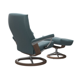 Stressless David Medium Signature Recliner Chair & Footstool Leather - Barker & Stonehouse - thumbnail 3