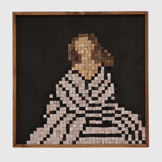 Silhouette Mosaic Wall Art (C) 82x4x82cm Print, Square Wood - Barker & Stonehouse - image 1