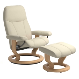 Stressless Consul Medium Chair & Footstool Quickship Leather - Barker & Stonehouse - thumbnail 2