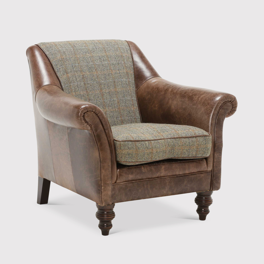 Tetrad Harris Tweed Dalmore Accent Chair, Brown Fabric Barker