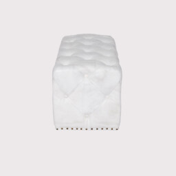 Timothy Oulton Lord Digsby Rectangular Small Footstool, White Leather - Barker & Stonehouse - thumbnail 4