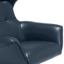 Jax Swivel Armchair, Navy Leather - Barker & Stonehouse - thumbnail 4