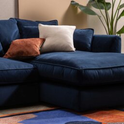 Harrington Large Chaise Corner Sofa Right, Navy Velvet - Barker & Stonehouse - thumbnail 4