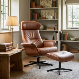 Conform Timeout X-Foot Footstool Fantasy Cognac, Brown Leather - Barker & Stonehouse - thumbnail 2