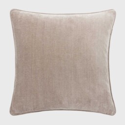 Griege Chenille Piped Cushion, Square, Neutral Polyester - Barker & Stonehouse