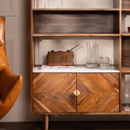 Vida Display Cabinet 115x40x140cm, Neutral Wood - Barker & Stonehouse - thumbnail 4