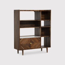 Vida Display Cabinet 115X40X140Cm, Neutral Wood - Barker & Stonehouse