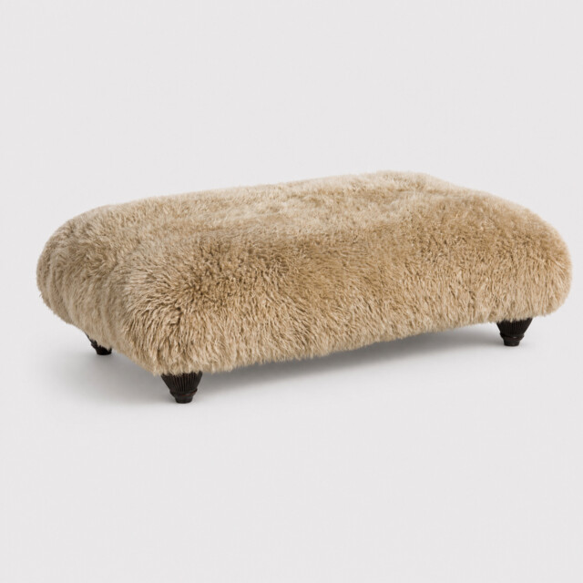 Tetrad Nappa Rectangular Stool Mahogany Ft, Neutral Fabric - Barker & Stonehouse - image 1