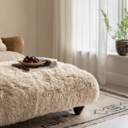Tetrad Nappa Rectangular Stool Mahogany Ft, Neutral Fabric - Barker & Stonehouse - thumbnail 4