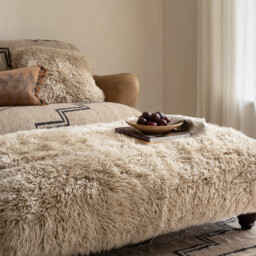 Tetrad Nappa Rectangular Stool Mahogany Ft, Neutral Fabric - Barker & Stonehouse - thumbnail 3