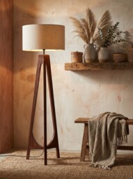 Retro Wooden Floor Lamp, Brown - Barker & Stonehouse - thumbnail 2