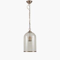 Antique Brass Cloche Pendant Light, Gold Glass - Barker & Stonehouse - thumbnail 1