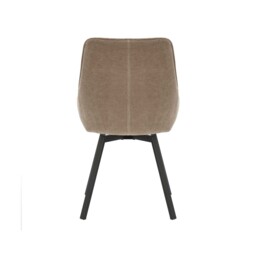 Beckton Dining Chair With 360 Swivel, Brown Fabric - Barker & Stonehouse - thumbnail 4