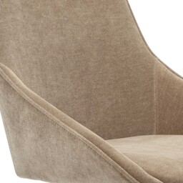 Beckton Dining Chair With 360 Swivel, Brown Fabric - Barker & Stonehouse - thumbnail 3