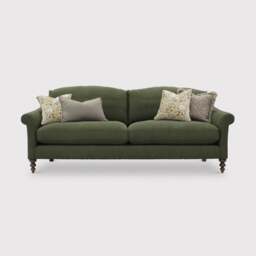 English Heritage Clover 26 Extra Large Sofa With Pre Set Scatters, Green Fabric - Barker & Stonehouse