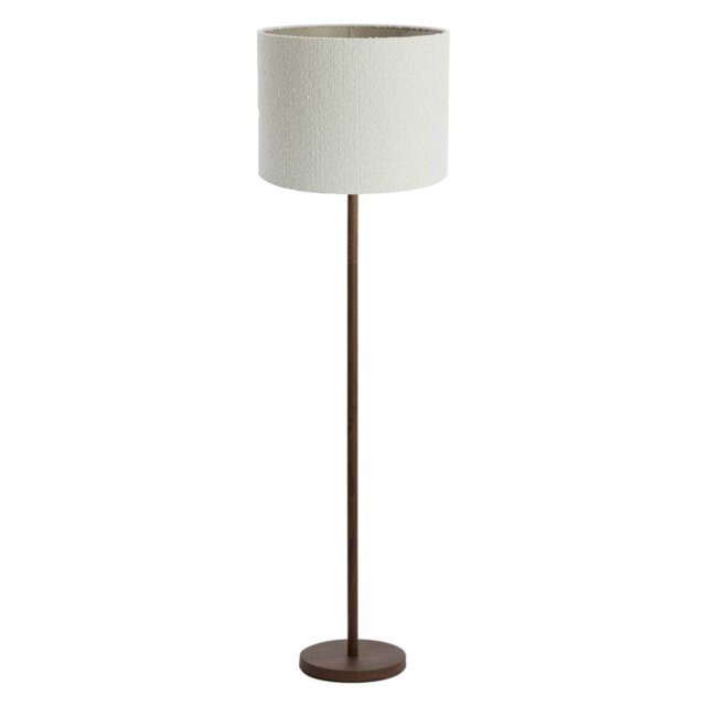 Dark Wood Effect Floor Lamp, Brown Metal - Barker & Stonehouse