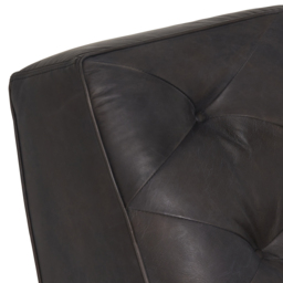 Timothy Oulton Shabby Tufted Sectional 1 Seater Modular Sofa, Black Leather - Barker & Stonehouse - thumbnail 3