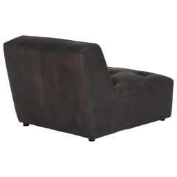 Timothy Oulton Shabby Tufted Sectional 1 Seater Modular Sofa, Black Leather - Barker & Stonehouse - thumbnail 5