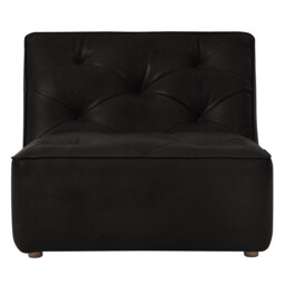 Timothy Oulton Shabby Tufted Sectional 1 Seater Modular Sofa, Black Leather - Barker & Stonehouse - thumbnail 2