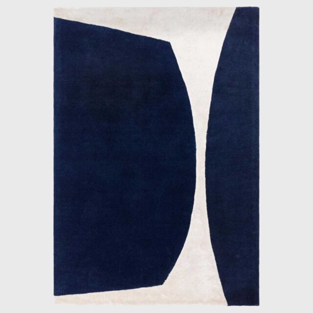 Kinsley 160x230cm Rug Indigo, Square, Blue Wool Blend - Barker & Stonehouse